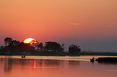 Dibrugarh: Sunset over the Mighty Brahmaputra