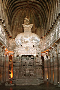 Ajanta: Inside statue