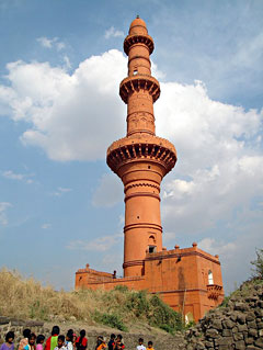 Tower inside ancient Daulatabad Fort in Aurangabad 