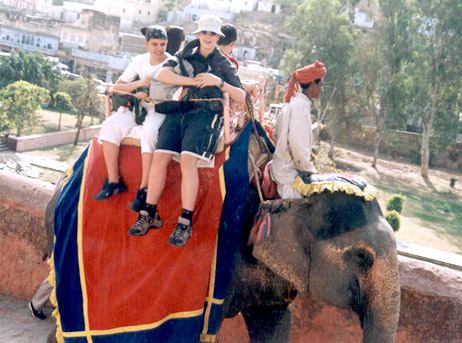 Elephnatenritt zu dem Innenhof vom Amberpalast, Jaipur (Rajasthan) 