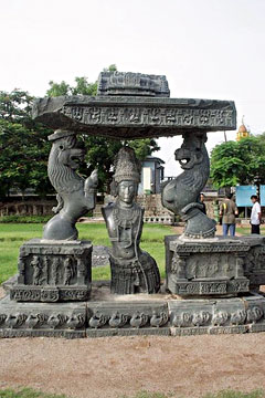 Remains of the temples in the Warangal Fort