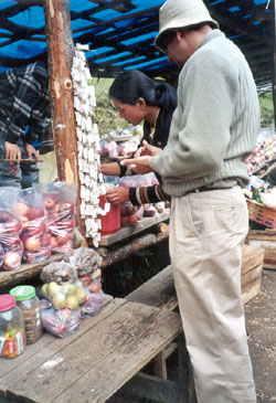 Tibetan shop in Bhutan at roadside.