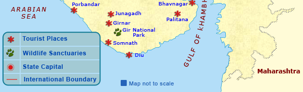 Gujarat Map, Gujarat Tourist Map