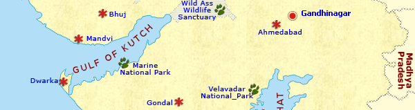 Gujarat Map, Gujarat Tourist Map