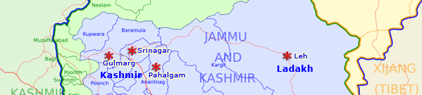 Jammu and Kashmir Map, Jammu and Kashmir Tourist Map