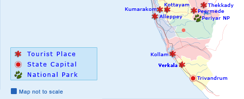 Kerala Map, Kerala Tourist Map