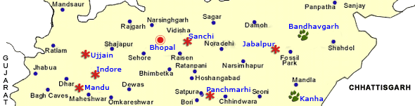 Madhya Pradesh Map, Madhya Pradesh Tourist Map