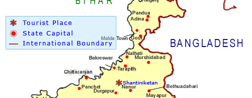 West Bengal Map, West Bengal Tourist Map