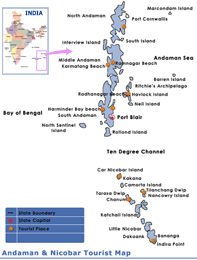 Andaman and Nikobar tourist map