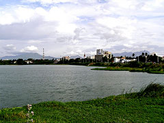 Coimbatore: Skyline from Ukkadam lake