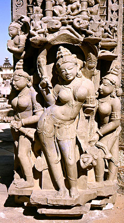 Wonderful carved sculpture at khajuraho