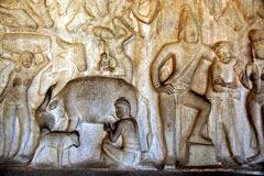Mahabalipuram: Sculpture in Krishna Mandapam