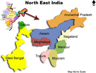 North east India map
