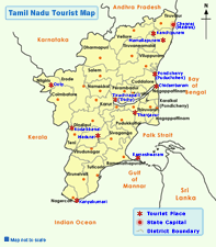 Tamilnadu tourist map