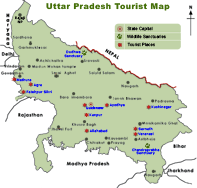 Uttar Pradesh tourist map
