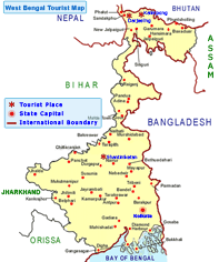 Westbengal tourist map